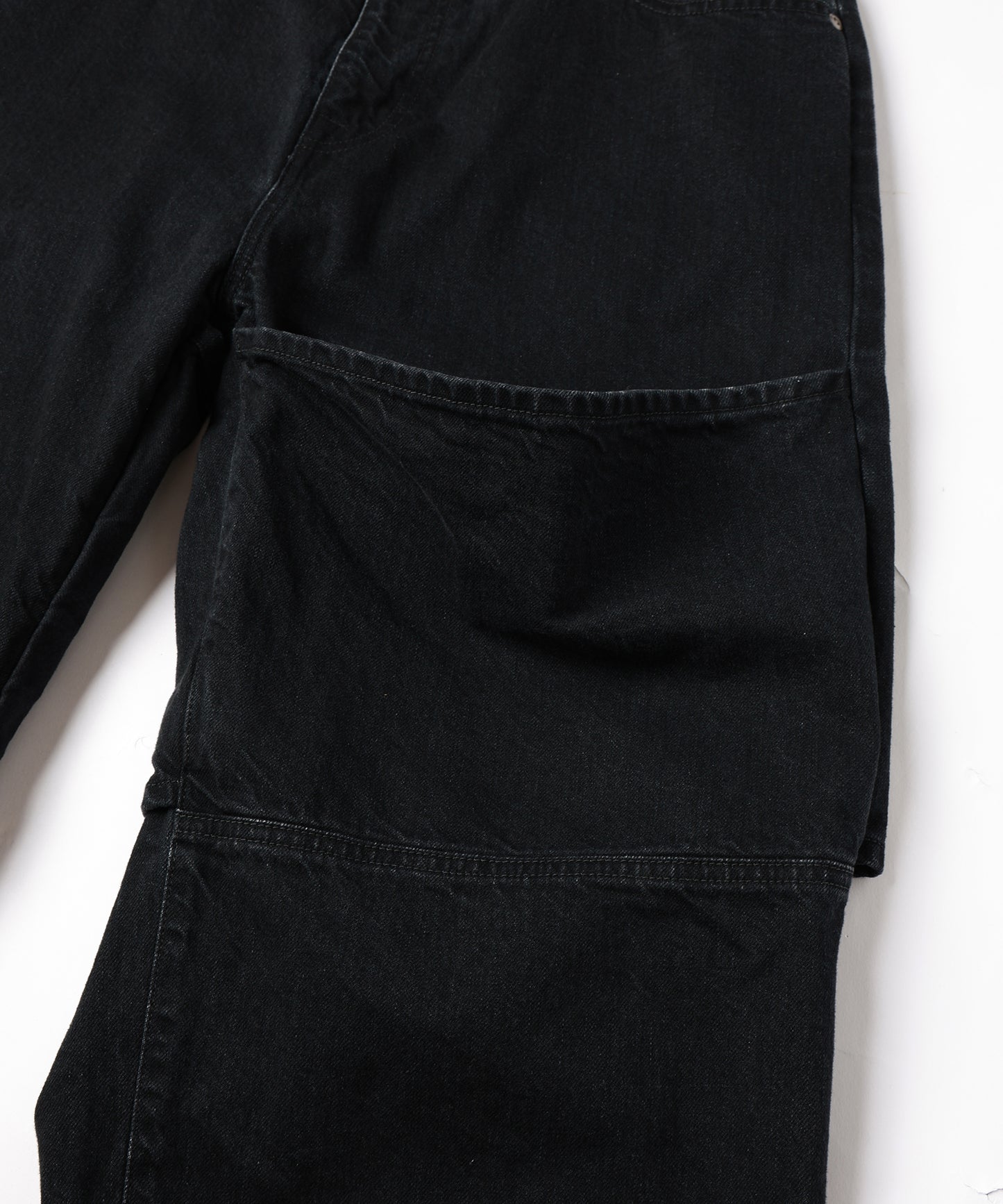 KNEE HIGH LAYERED COATED DENIM