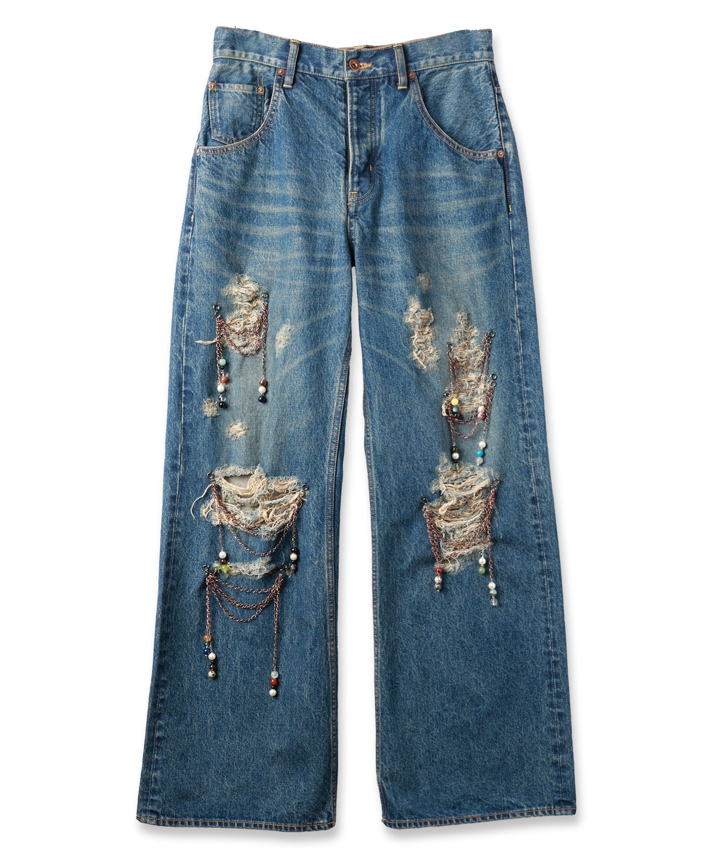CHAIN DAMEGE DENIM PANTS【8月下旬】