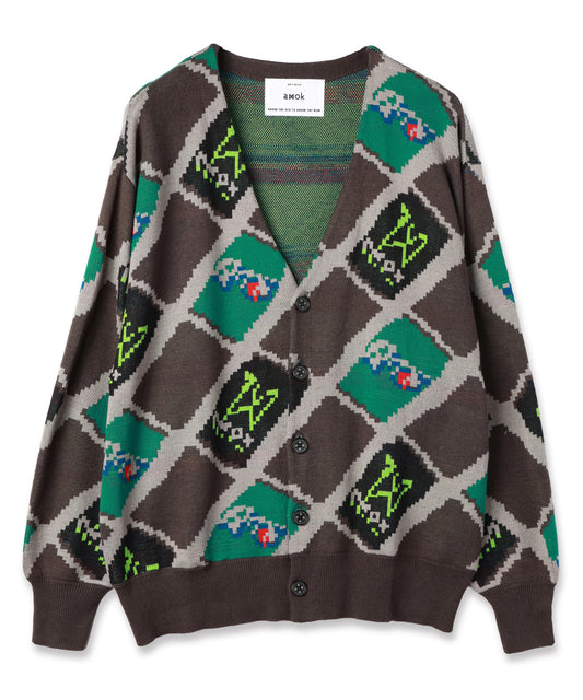 CAN ARGYLE KNIT CARDIGAN