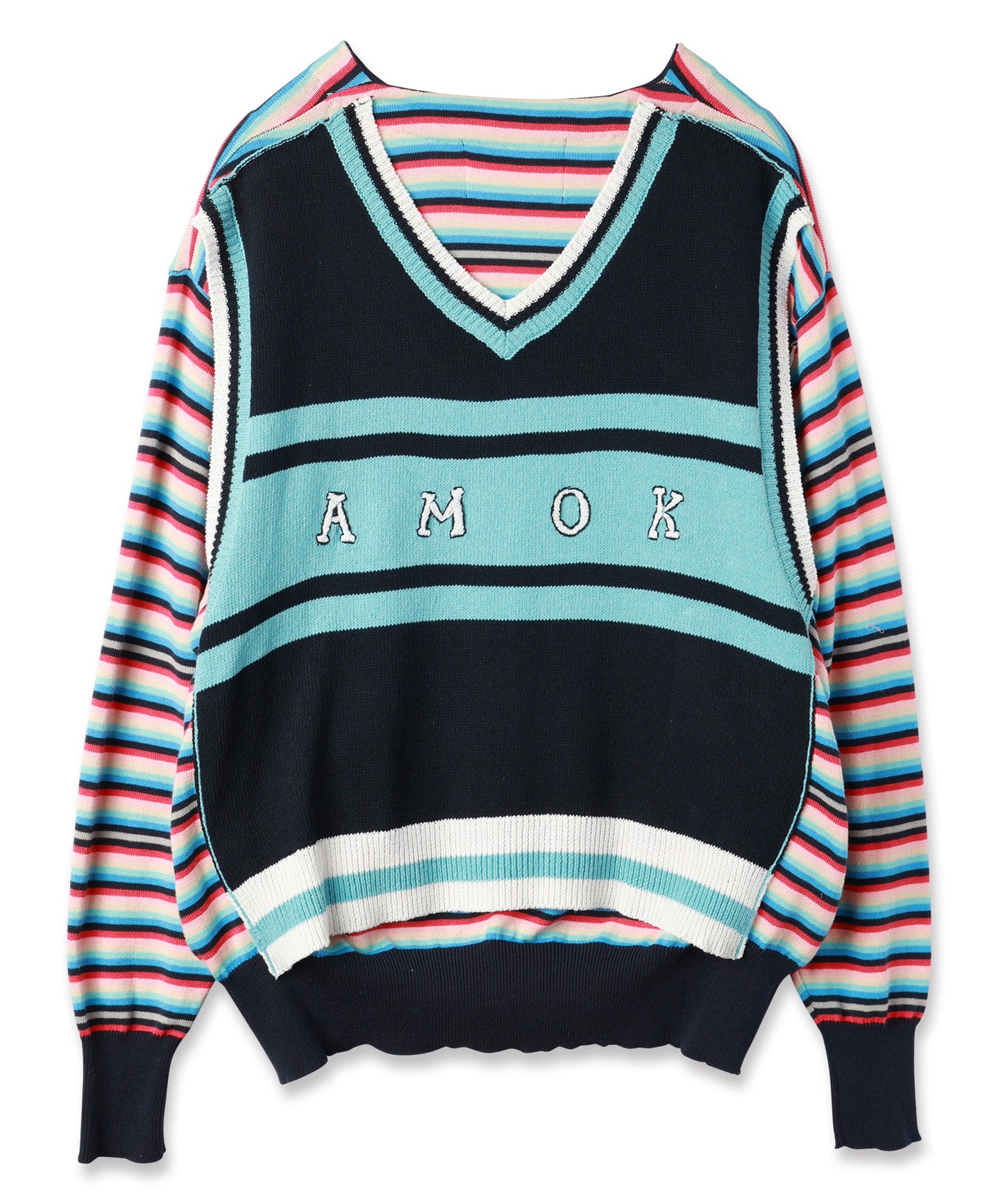 BACK-TO-FRONT BORDER KNIT
