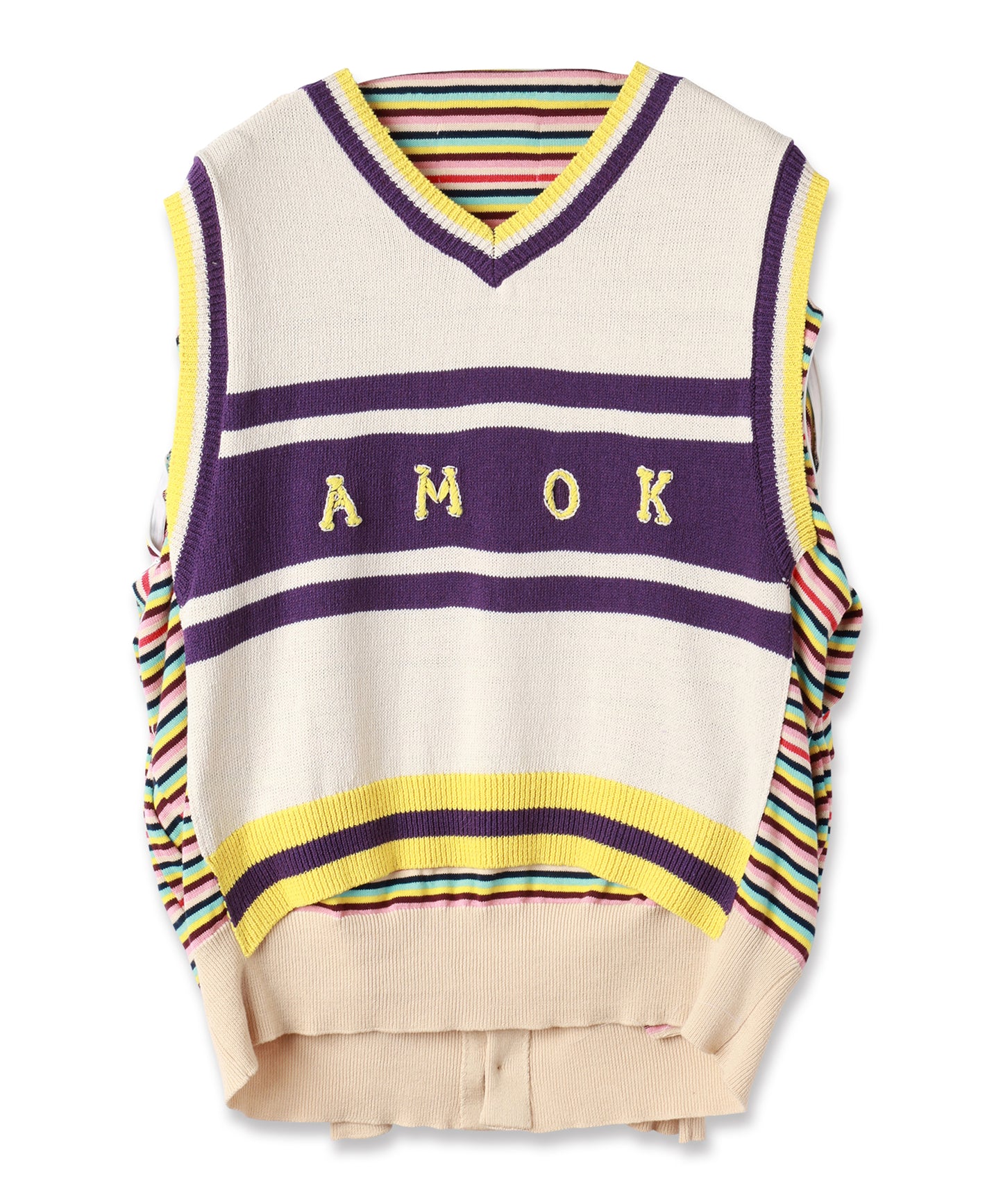 BACK-TO-FRONT BORDER KNIT