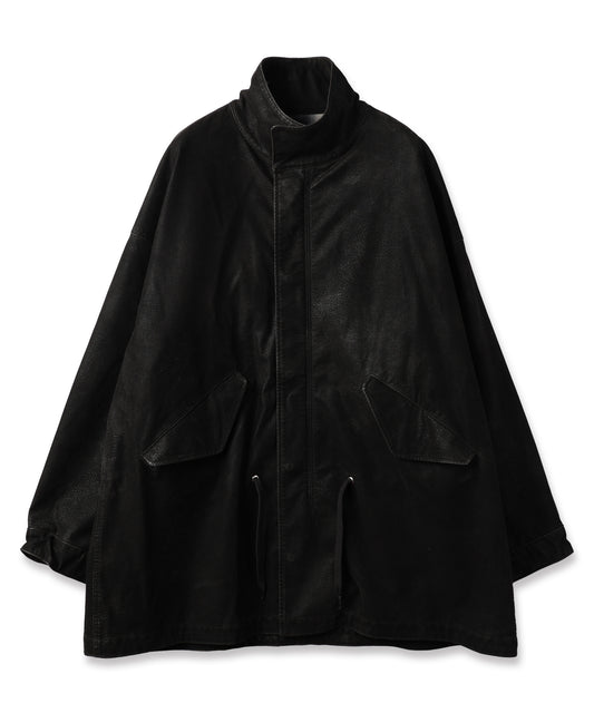 FLOCKING ECO LEATHER COAT【8月下旬】