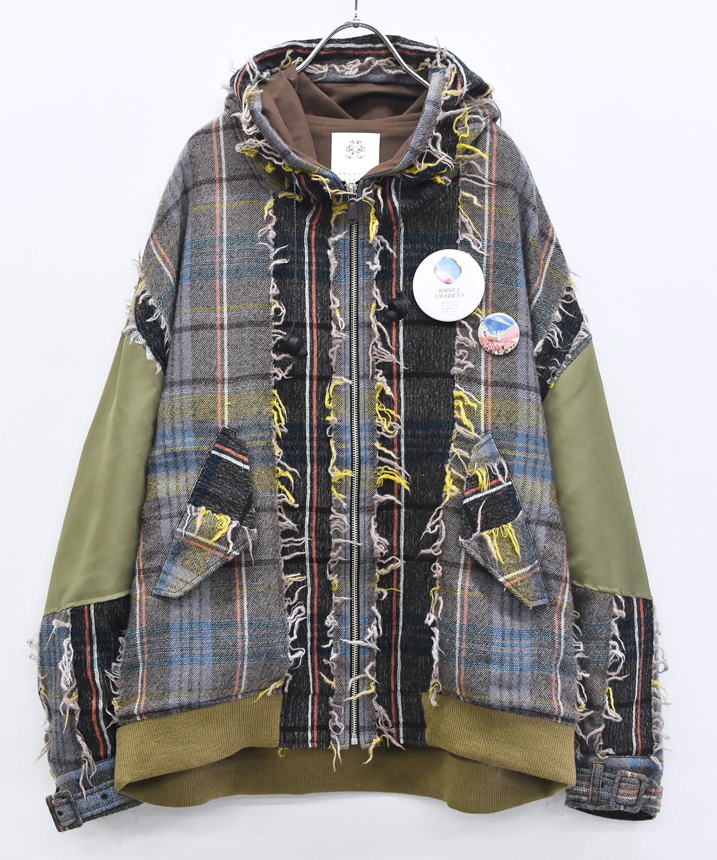 FRINGE WOOL MIX HOODED BLOUSON