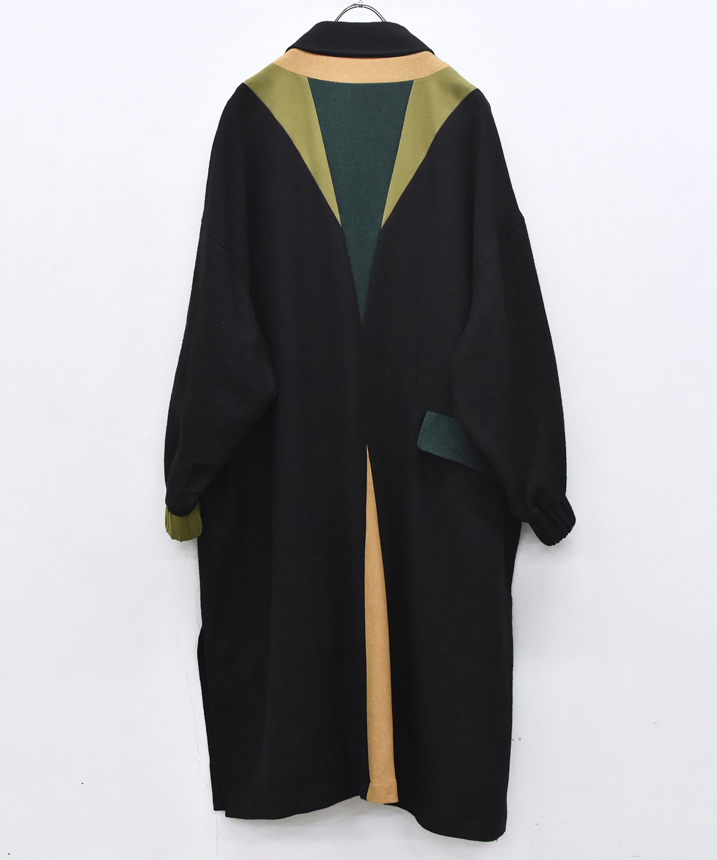 COLOR MIX LINEN WOOL COAT