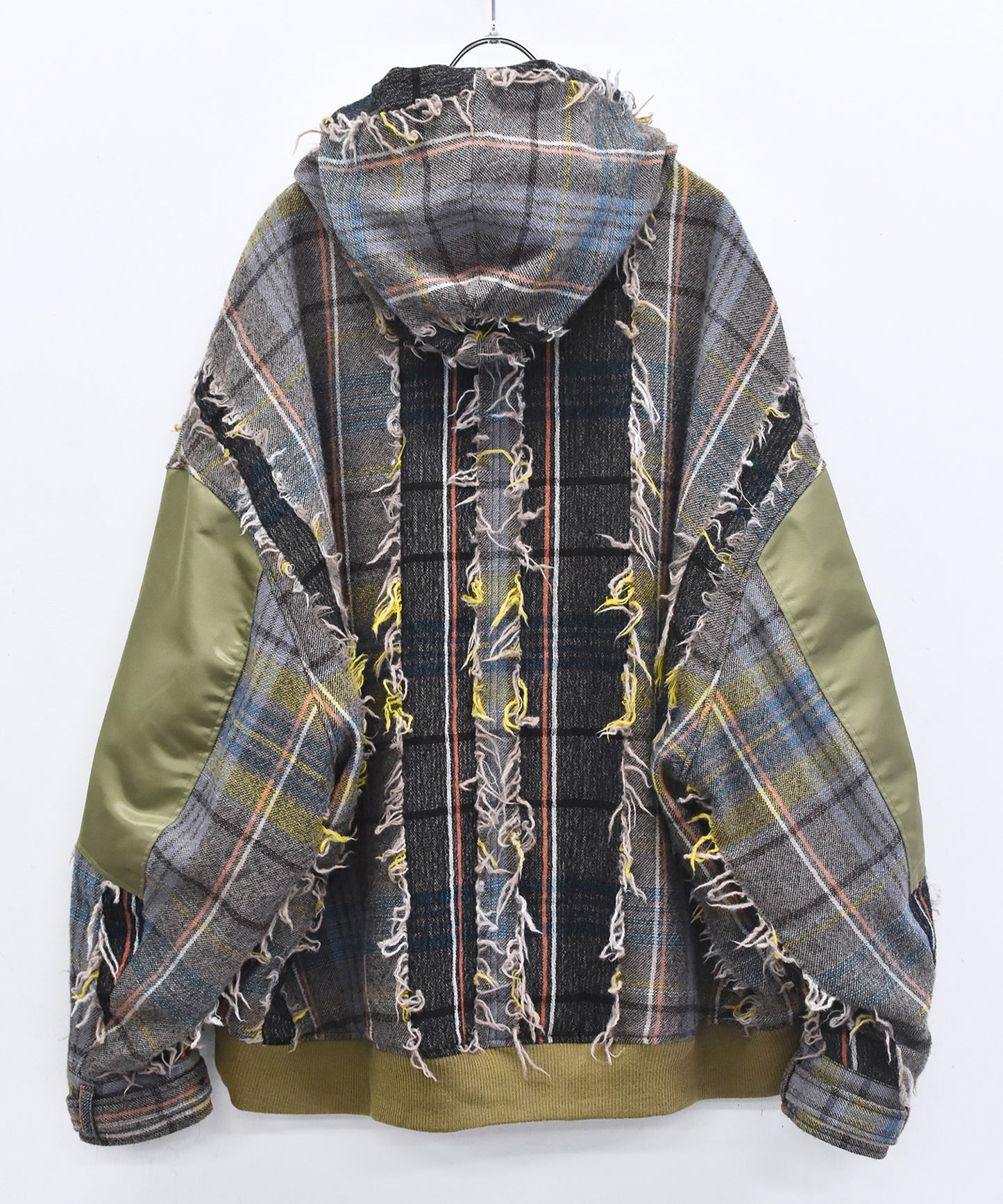 FRINGE WOOL MIX HOODED BLOUSON