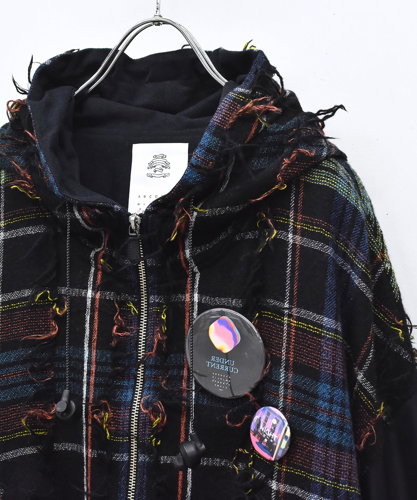 FRINGE WOOL MIX HOODED BLOUSON