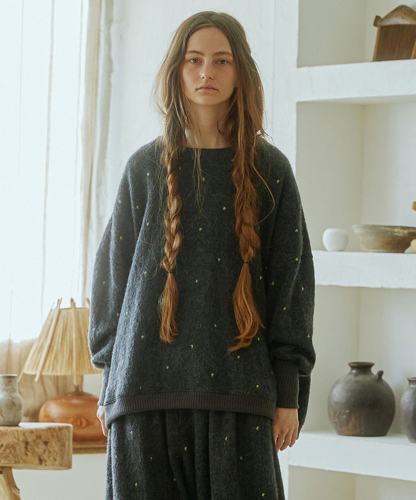 Tiny Fruits Mohair Wide Pullover