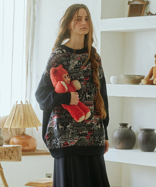 2way Mix Textile Knit Gawn