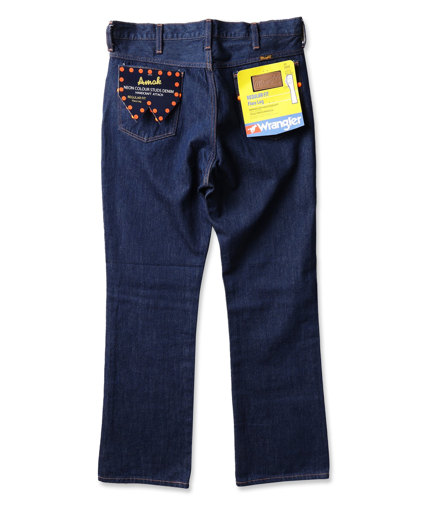 amok × wrangler COLOR STUDS FLARE DENIM PANTS