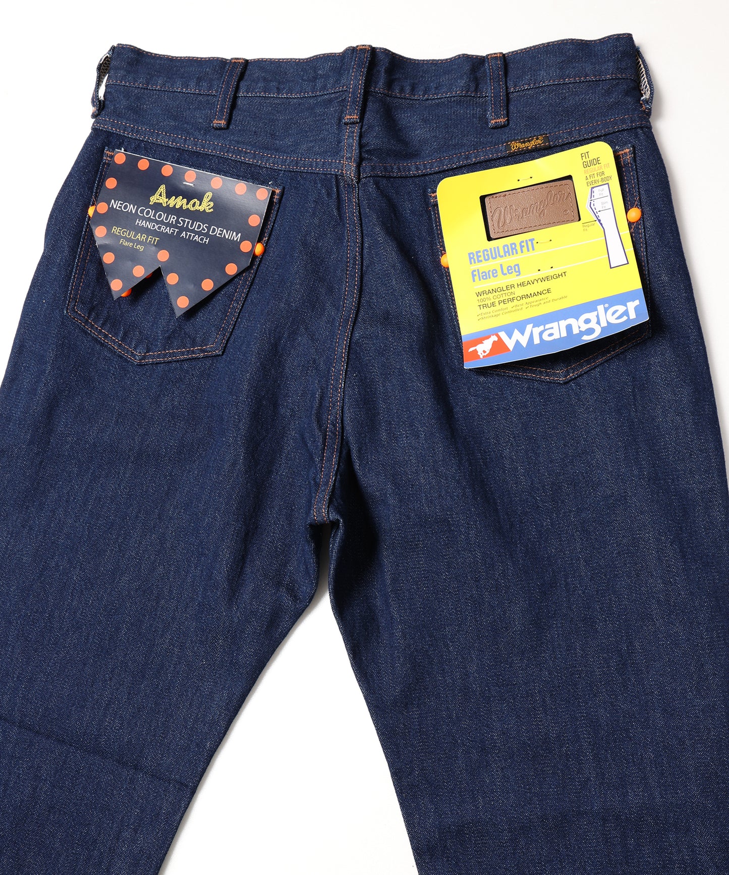 amok × wrangler COLOR STUDS FLARE DENIM PANTS