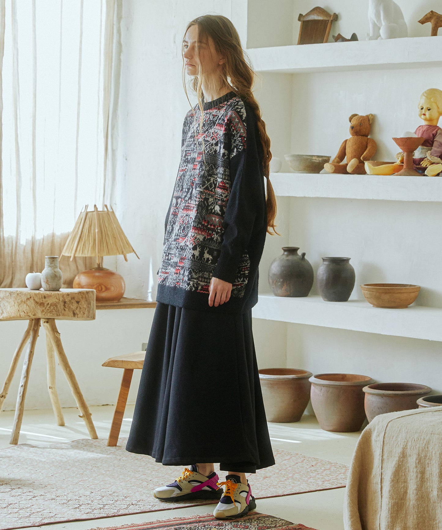 2way Mix Textile Knit Gawn