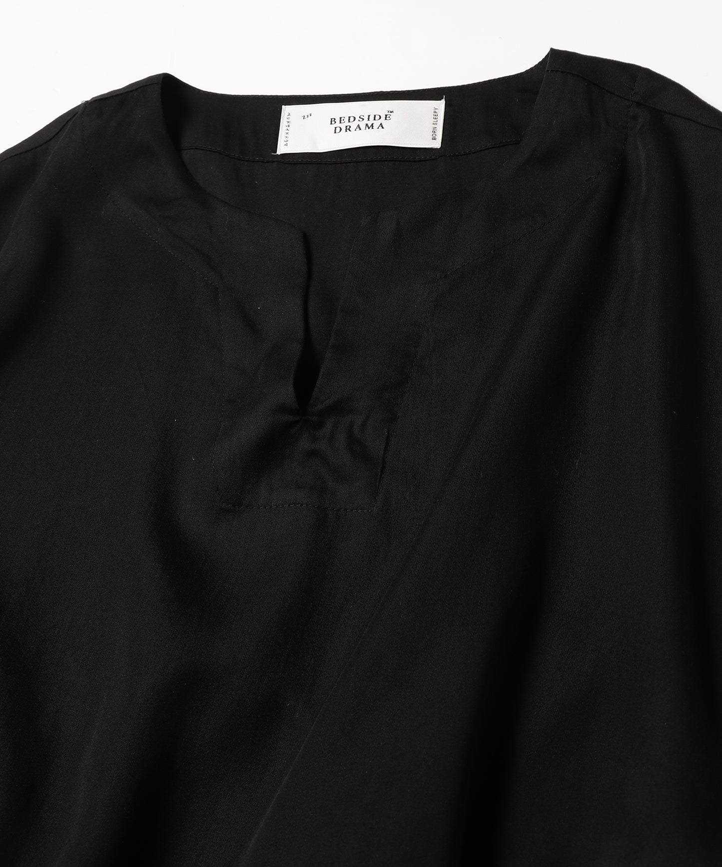 Rib sleeve short blouse