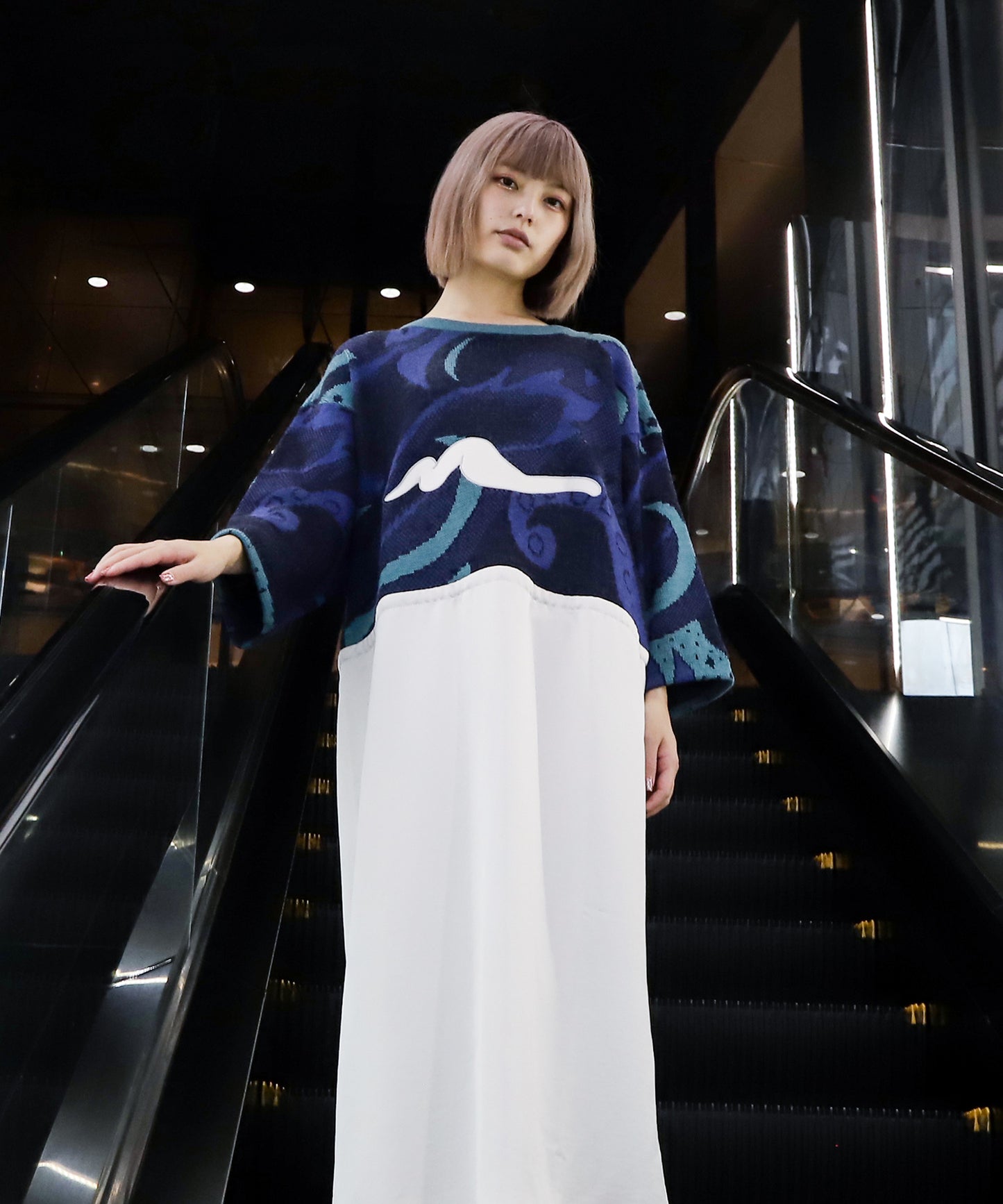 nyoroli KNIT*SATIN OP