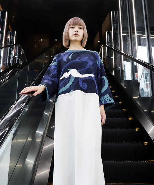 nyoroli KNIT*SATIN OP